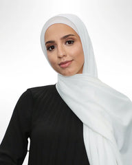 Ribbed Jersey Hijab - Off White