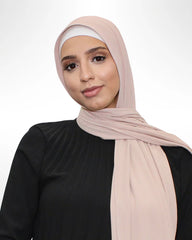 Ribbed Jersey Hijab - Soft Amber