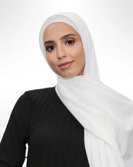 Ribbed Jersey Hijab - White