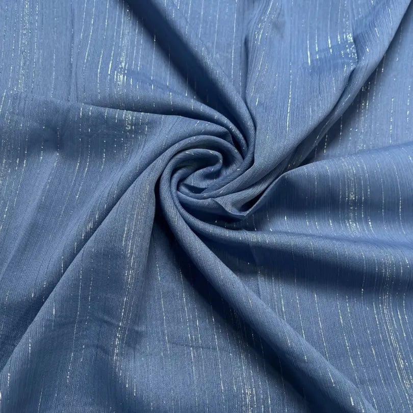 Sparkling Georgette Hijab - Berlin Blue