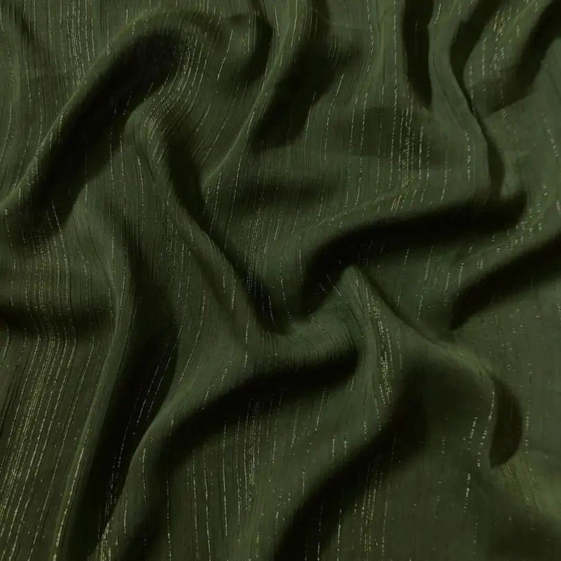 Sparkling Georgette Hijab - Olive Green