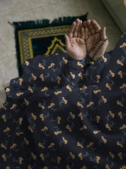Namaz Chaddar With Sleeves  - Black Cherry