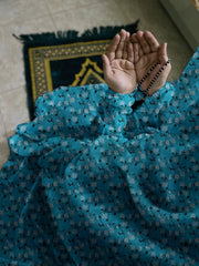 Namaz Chaddar With Sleeves  - Pastel Teal
