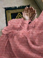 Namaz Chaddar With Sleeves  - Rose Quartz