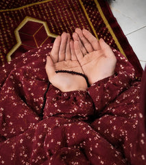 Namaz Chaddar With Sleeves  - Maroon