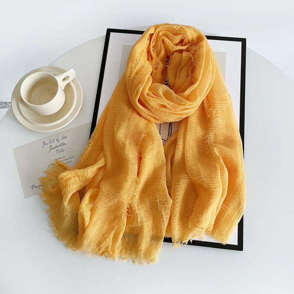 Crimps Hijab - Yellow