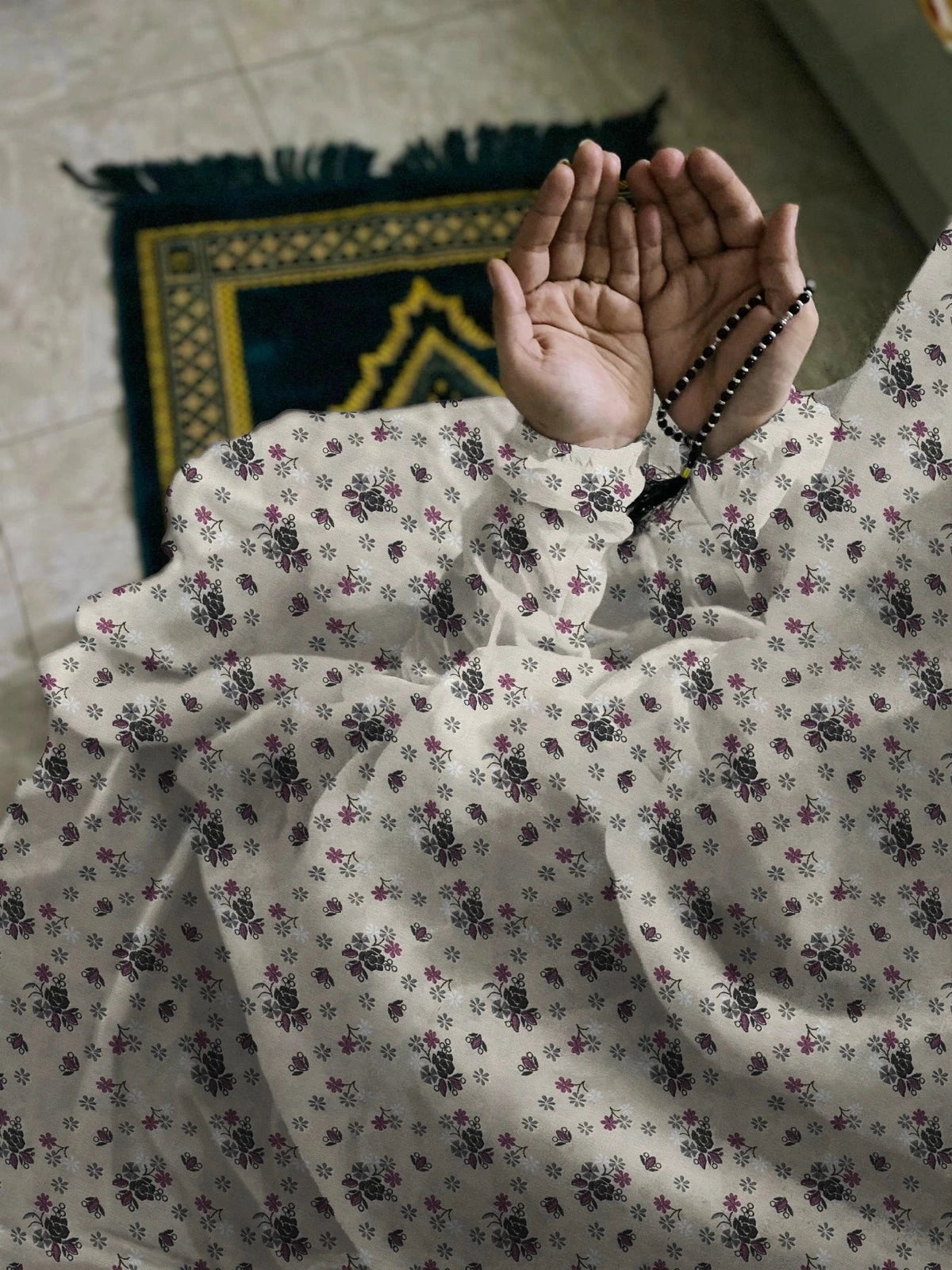 Namaz Chaddar With Sleeves  - Beige