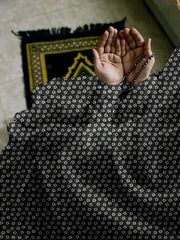 Namaz Chaddar With Sleeves  -  Black Chaddar