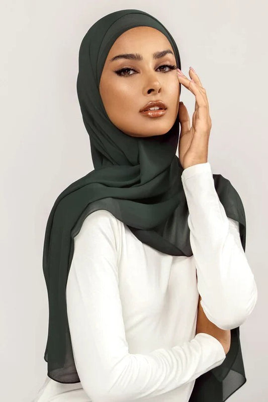 Plain Georgette - Dark Green #40