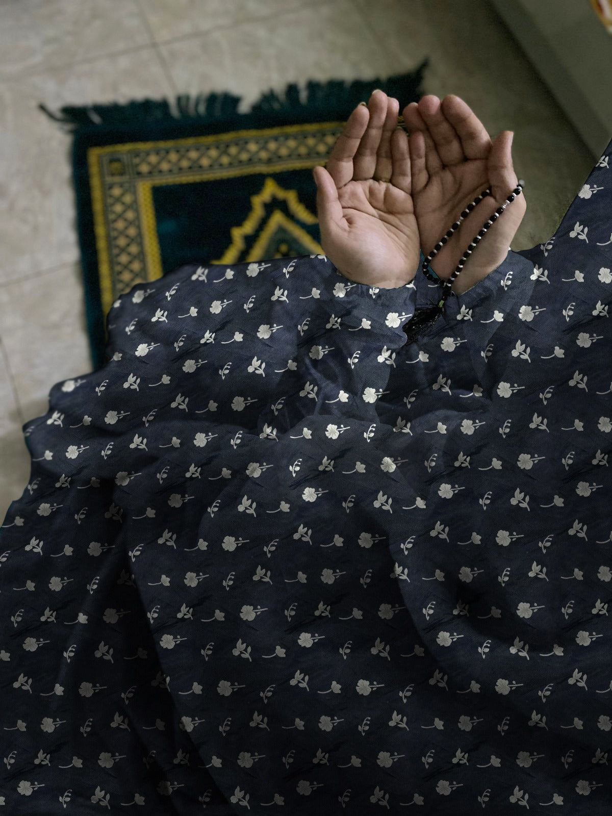 Namaz Chaddar With Sleeves  - Charcoal Grey