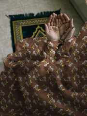 Namaz Chaddar With Sleeves  -  Choclate Brown