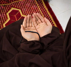 Namaz Chaddar With Sleeves  - Plain dark brown