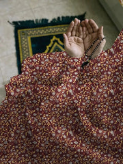 Namaz Chaddar With Sleeves  - Dark Mehroon
