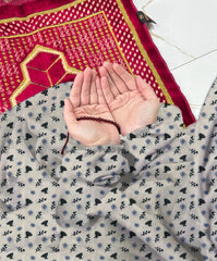 Namaz Chaddar With Sleeves  - Slate Grey