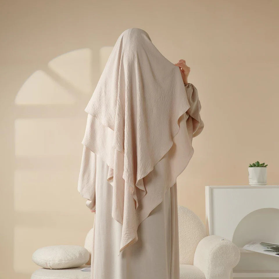 Three Layer Khimar - Cream