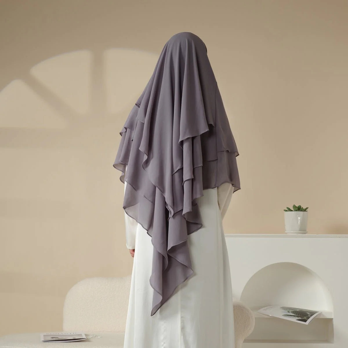 Three Layer Khimar - Gray