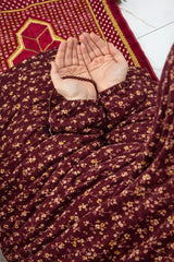 Namaz Chaddar With Sleeves  - Maroon Mist