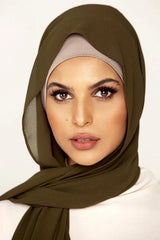 Plain Georgette - Dark Olive #41