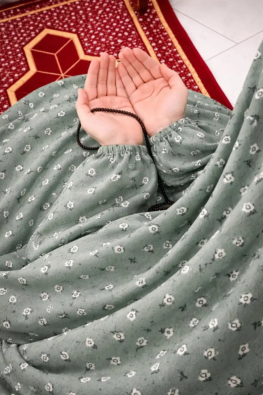 Namaz Chaddar With Sleeves  - Olive Green