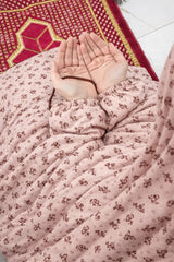 Namaz Chaddar With Sleeves  - Pastel Pink