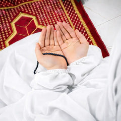 Namaz Chaddar With Sleeves  - Plain White