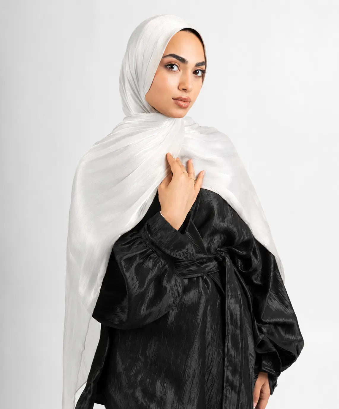 Organza Silk Hijab - White