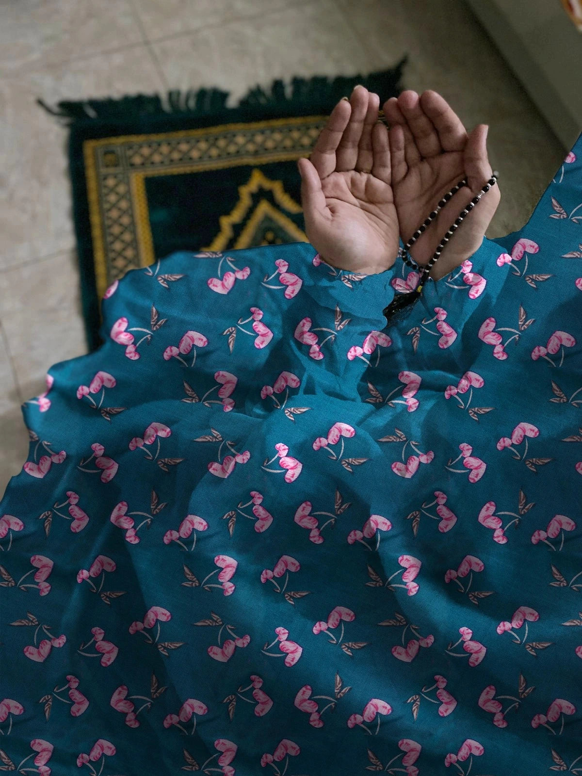 Namaz Chaddar With Sleeves  - Emerald Teal
